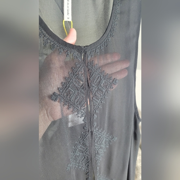 BCBGeneration Sheer Embroidered Long Vest Medium - Picture 2 of 6